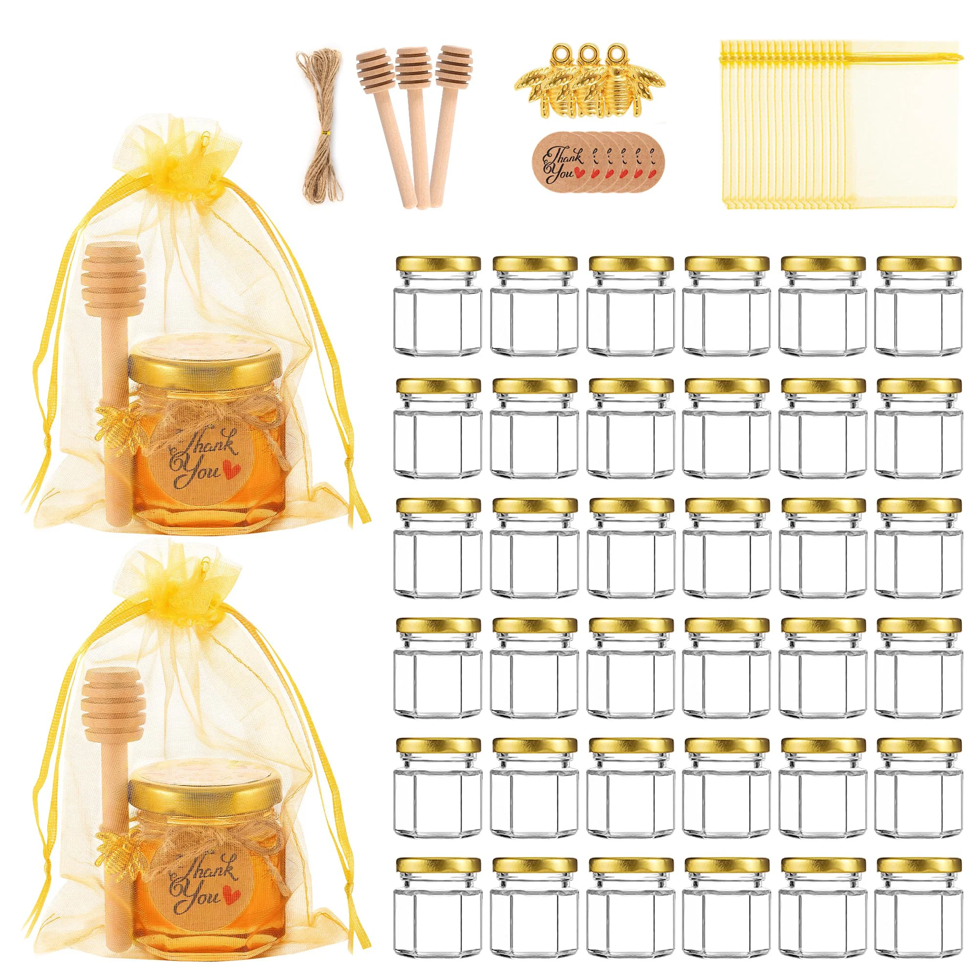 Candle Making Event - Mini frascos hexagonales de vidrio para