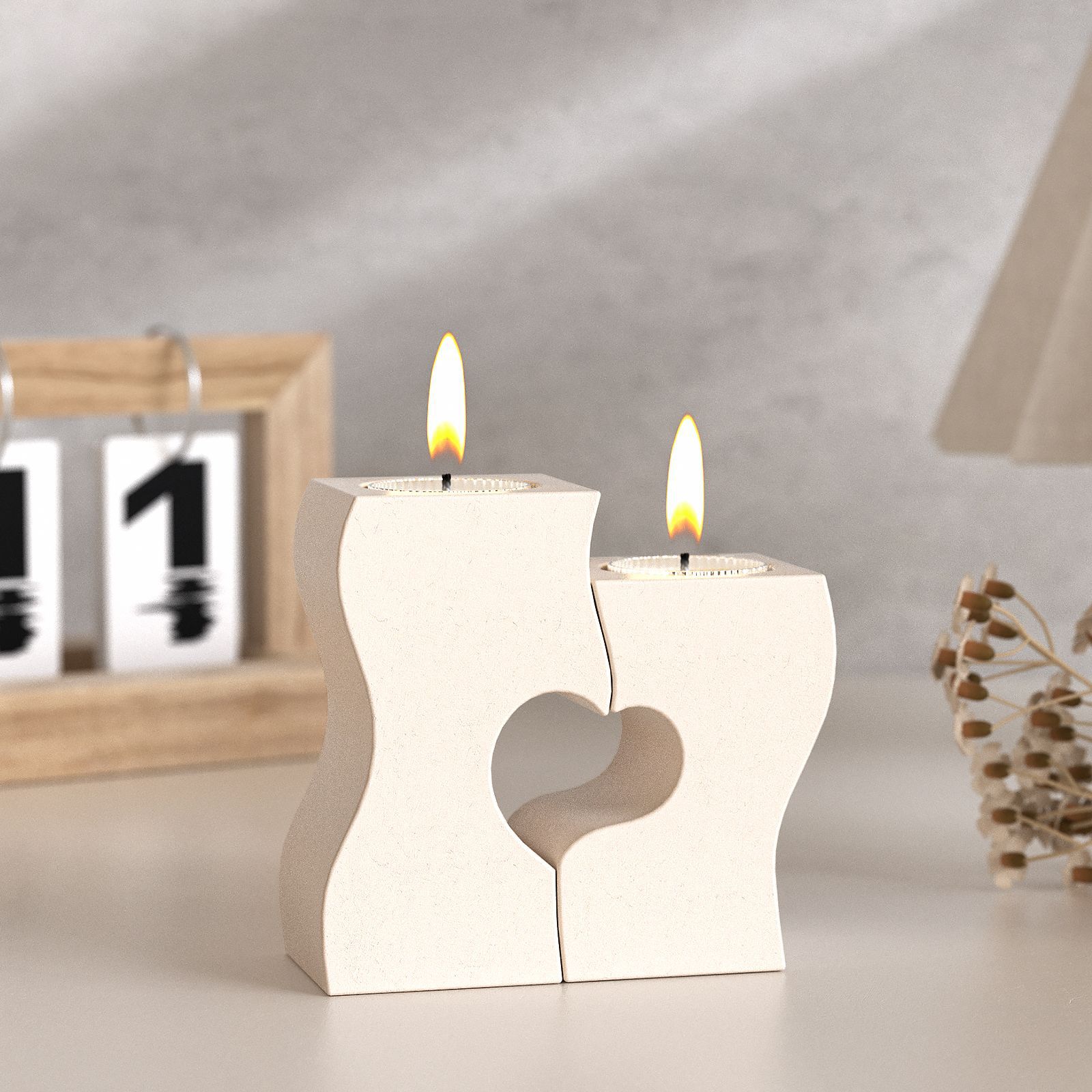 Candle Mold Silicone - S corazón candelabro moldes de silicona