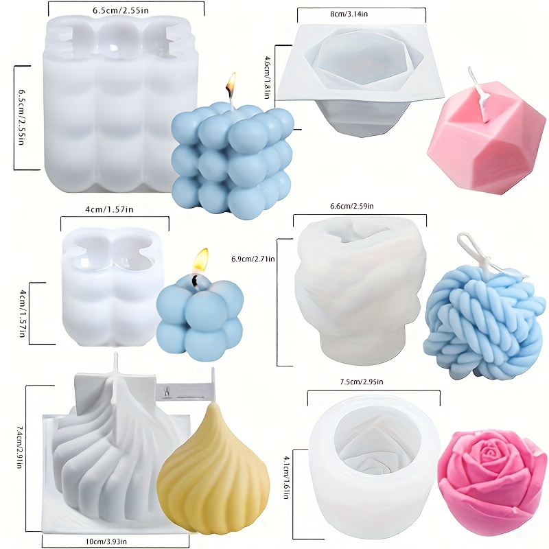 Candle Making Yarn - Juego de 6 moldes de silicona