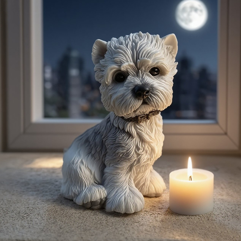 Lindo cachorro perro West High - Candle Making Yorkshire reseña y precio