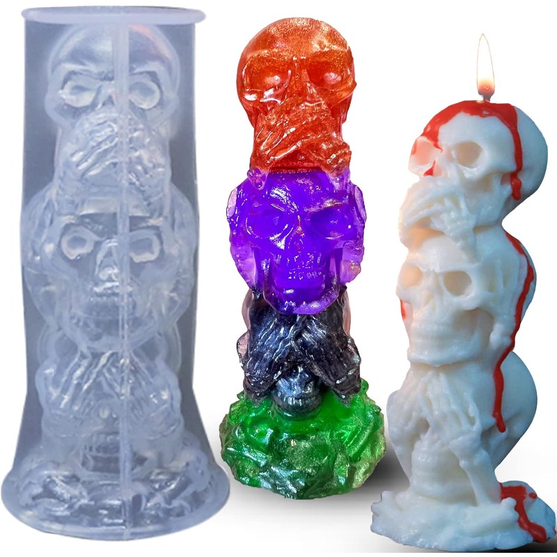 Molde de silicona 3D de triple - Candle Making Event reseña y precio